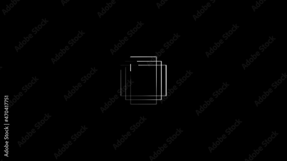 icon loading cube rotation loopout animation black background, for games, video footage, and others