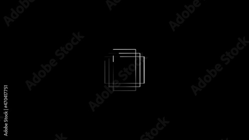 icon loading cube rotation loopout animation black background, for games, video footage, and others