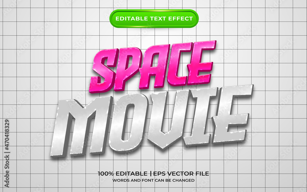 Space movie editable text effect
