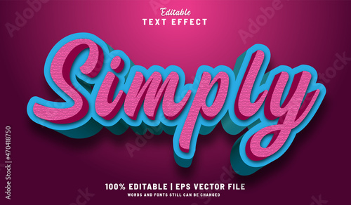 Simply editable text effect 3d style 