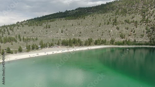 Mammoth Lakes June Lake Aerial Shot Sierra Nevada Mountains Rotate R California