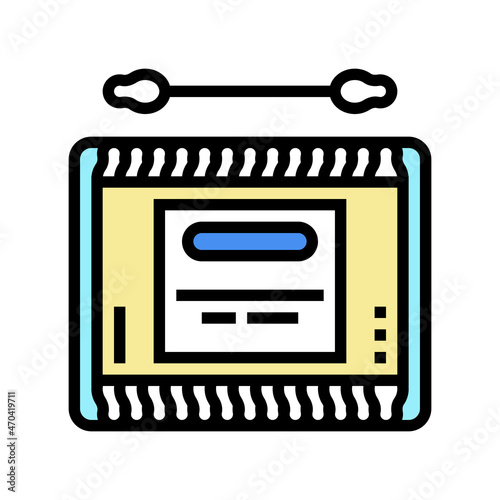 baby cotton swabs color icon vector. baby cotton swabs sign. isolated symbol illustration