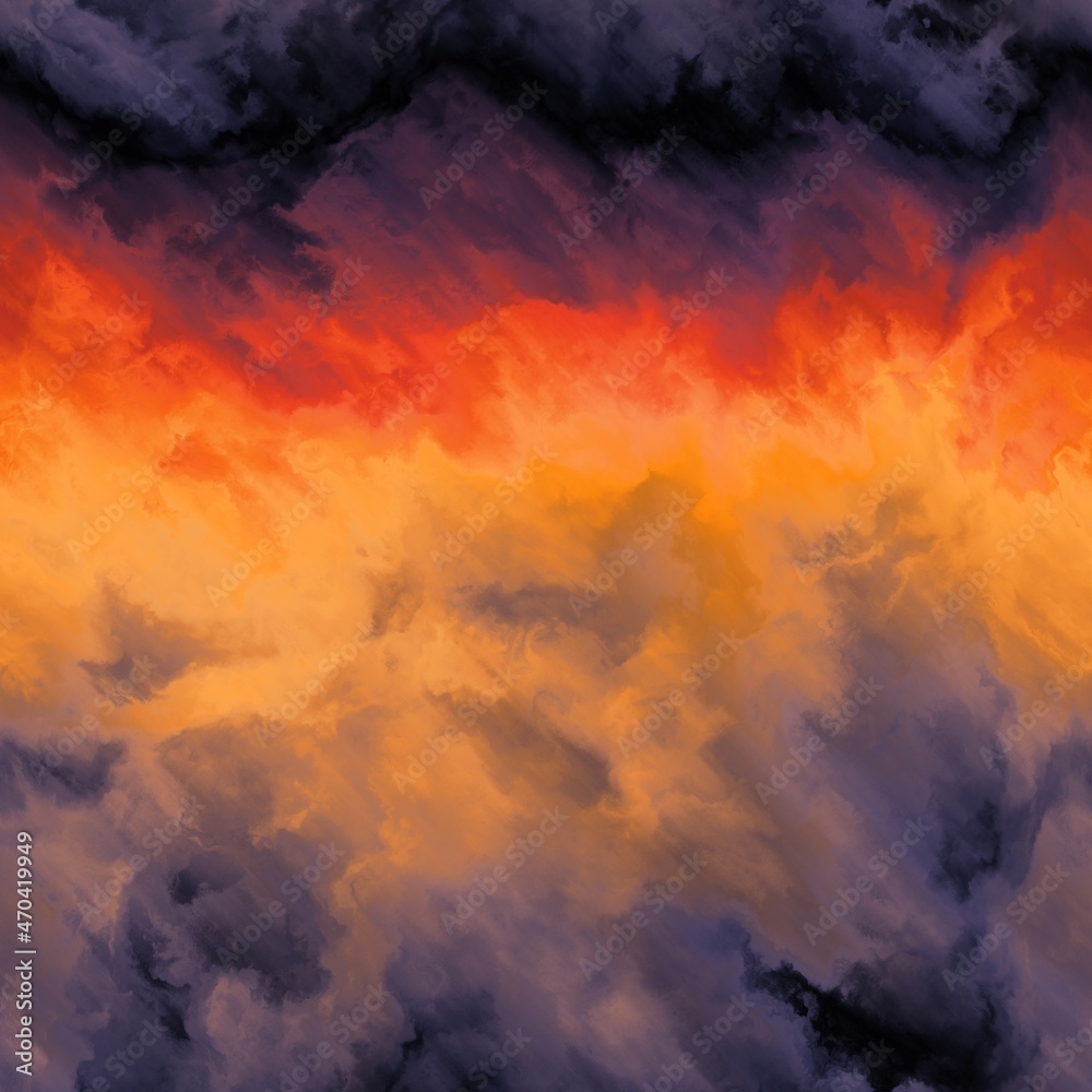 Fire in the sky seamless background