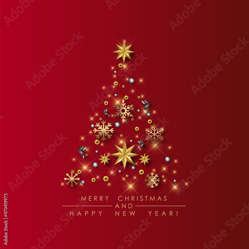 Paper cut style of happy Christmas day.