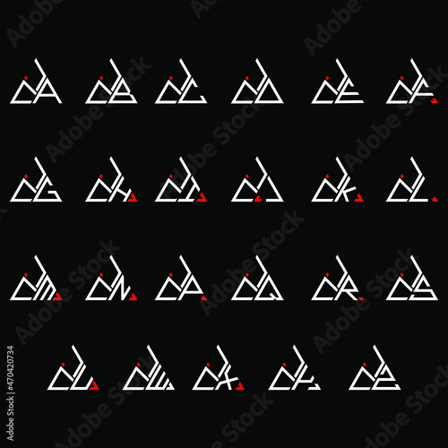 JCA to JCZ letter logo creative design, Multiple triple letter logo design photo