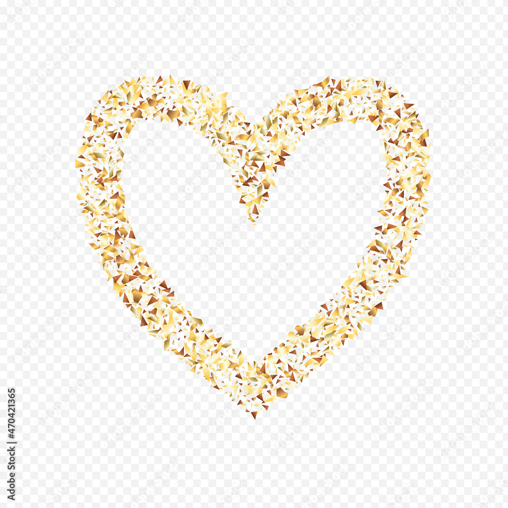 Yellow Tinsel Abstract Transparent Background.