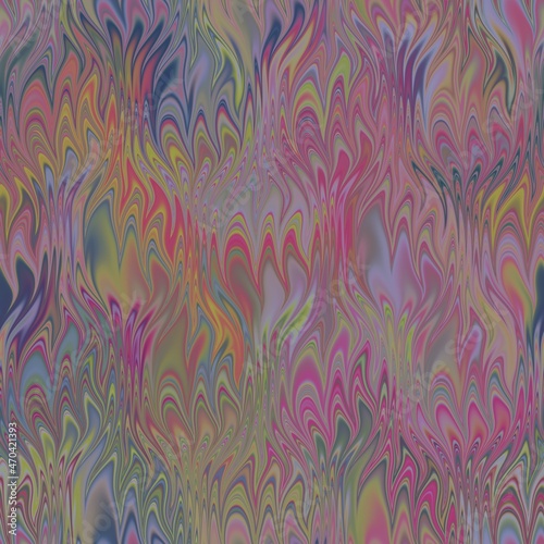 Seamless combed conch effect Turkish ebru marble surface pattern design for print. High quality illustration. Luxurious ancient art form. Wavy liquid fluid marbled book paper antique graphic design.