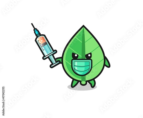 illustration of the leaf to fight the virus