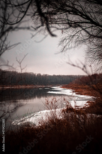 nature of steppes and rivers late autumn