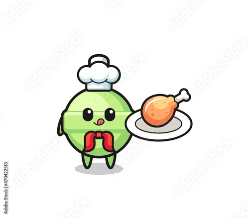 lollipop fried chicken chef cartoon character