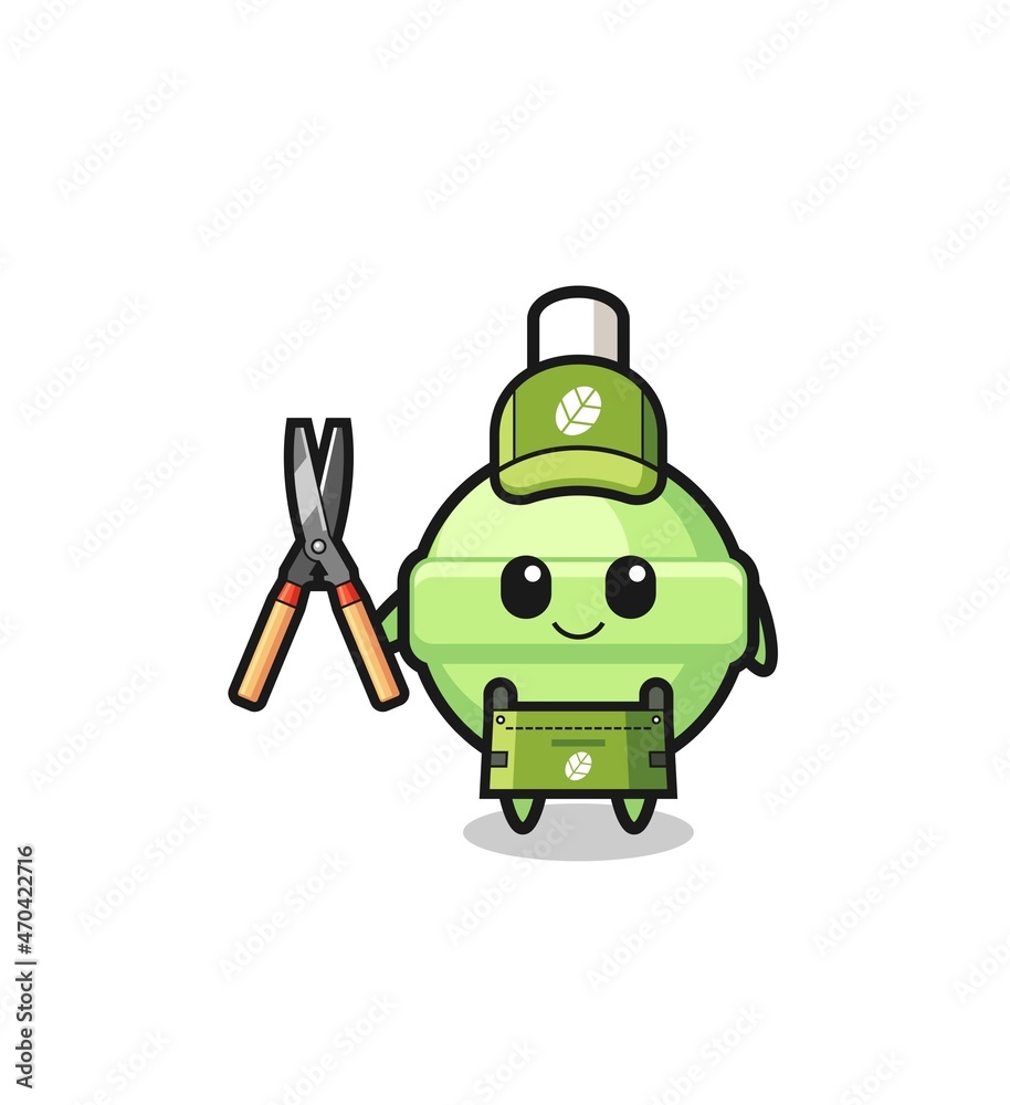 cute lollipop as gardener mascot cute lollipop as gardener mascot