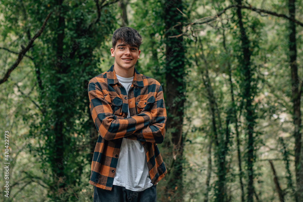 teenage boy in autumn outdoors teenage boy in autumn outdoors