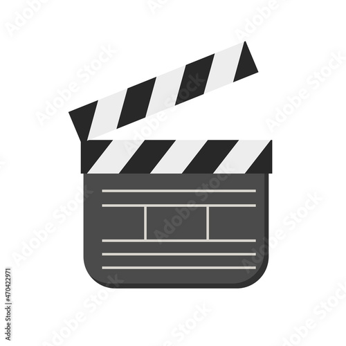 Clapperboard open icon on white background. Vector illustration. Cinema and movie icon