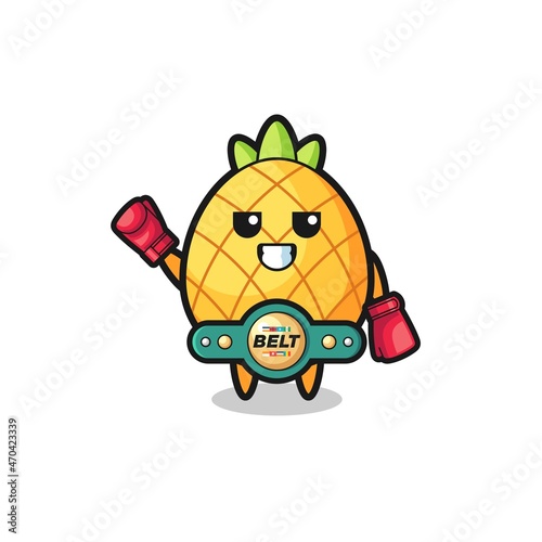 pineapple boxer mascot character