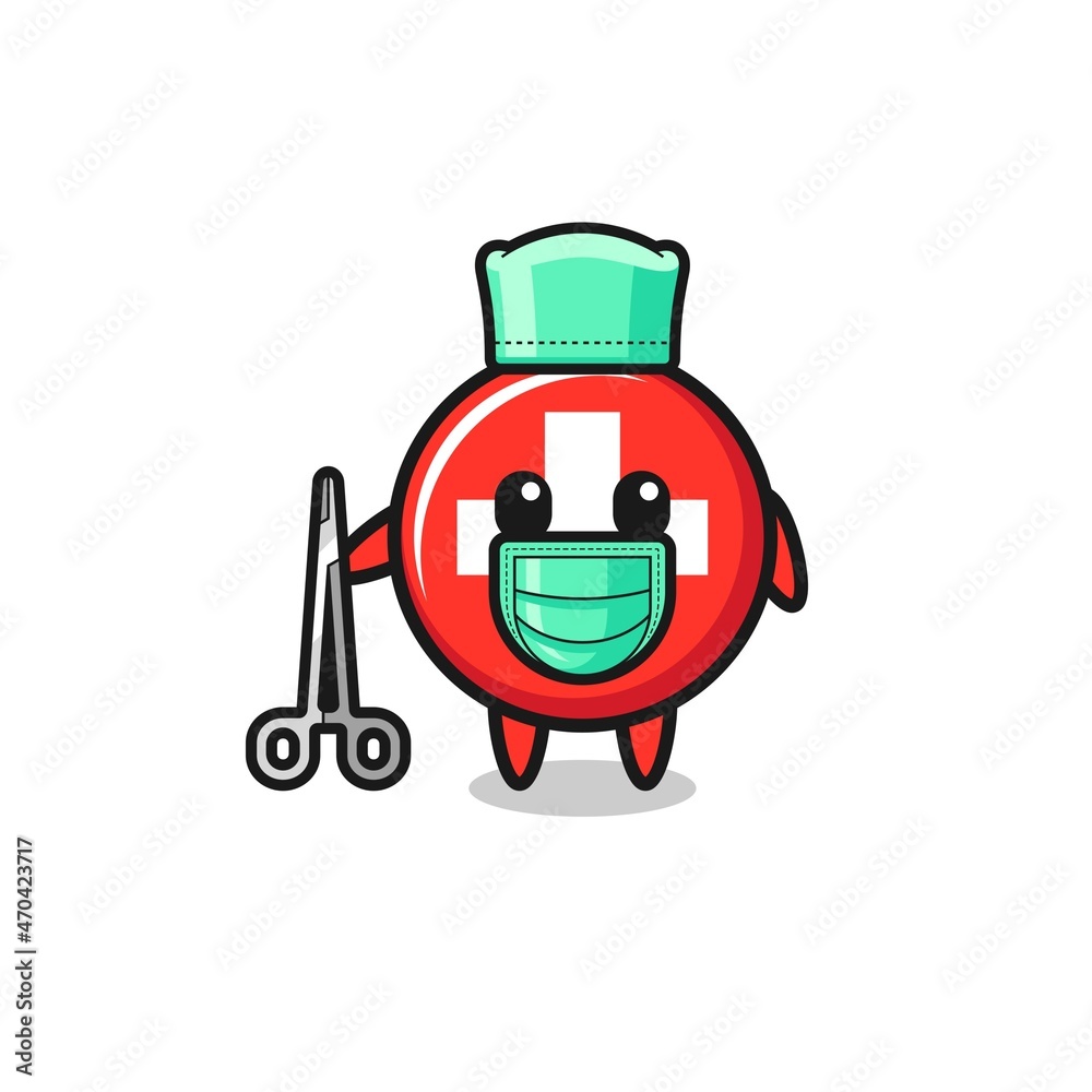 surgeon switzerland mascot character surgeon switzerland mascot character