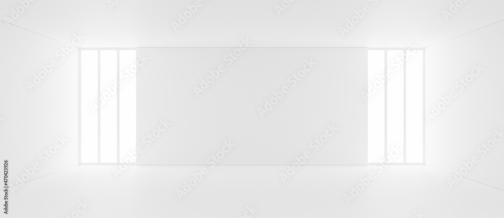 White clean empty architecture interior space room studio background wall display products minimalistic. 3d rendering. White clean empty architecture interior space room studio background wall display products minimalistic. 3d rendering.