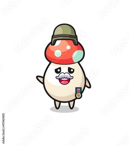 cute mushroom as veteran cartoon © heriyusuf