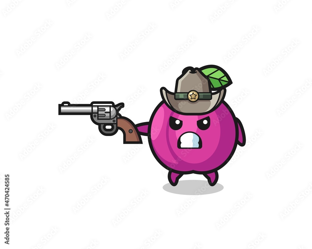 the plum fruit cowboy shooting with a gun the plum fruit cowboy shooting with a gun