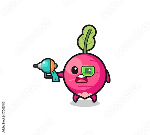 Wallpaper Mural cute radish holding a future gun Torontodigital.ca