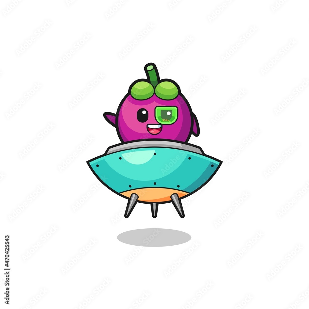 mangosteen cartoon riding a future spaceship mangosteen cartoon riding a future spaceship