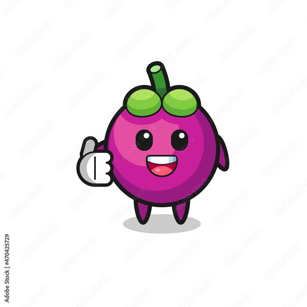 mangosteen mascot doing thumbs up gesture mangosteen mascot doing thumbs up gesture