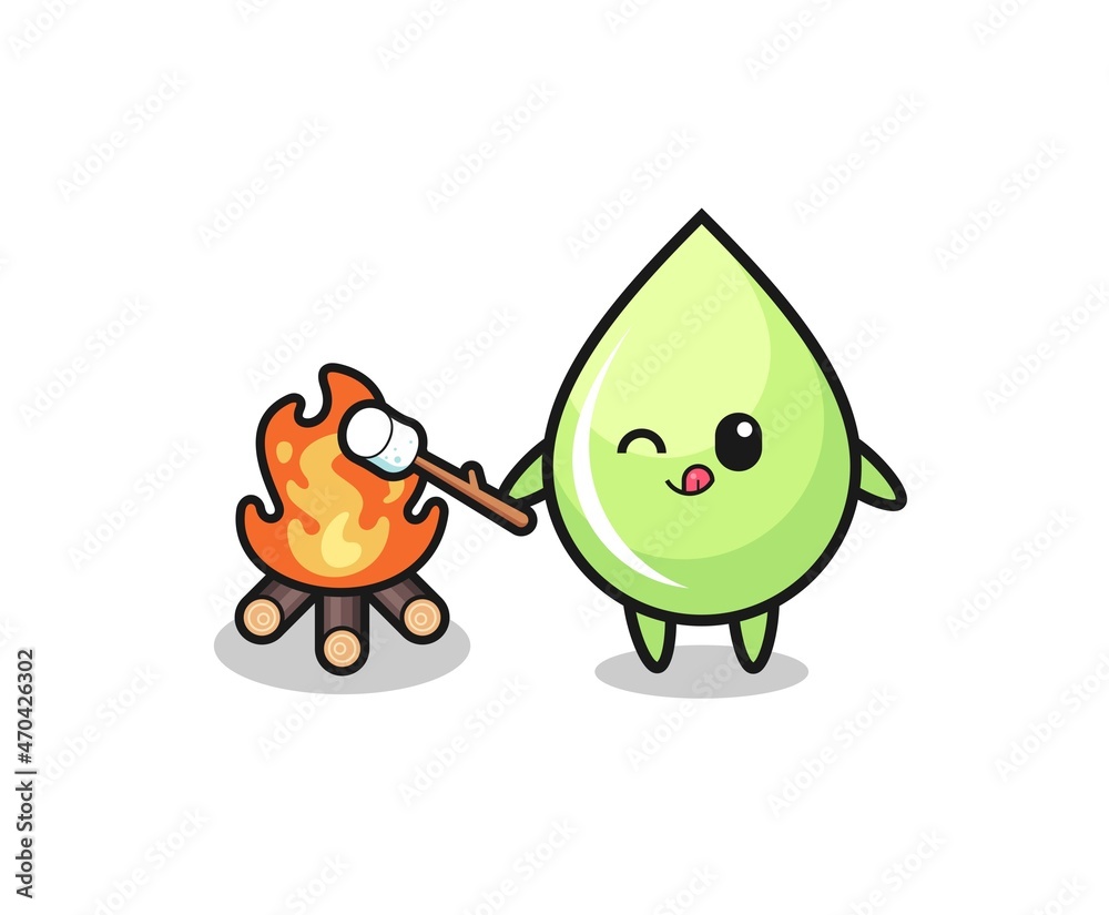 melon juice drop character is burning marshmallow melon juice drop character is burning marshmallow