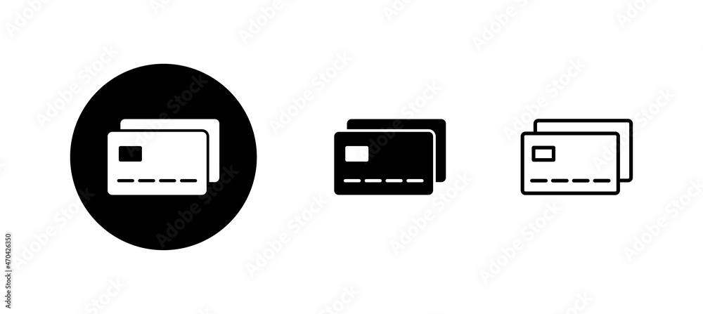 Credit card icons set. Credit card payment sign and symbol