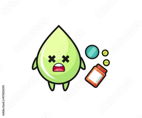 illustration of overdose melon juice drop character