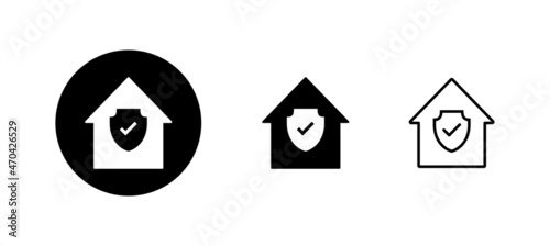 home insurance icons set. home protection sign and symbol