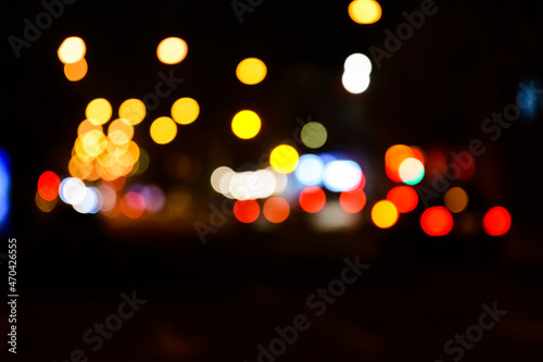 Defocused lights at night. Abstract bokeh background © ihorbondarenko