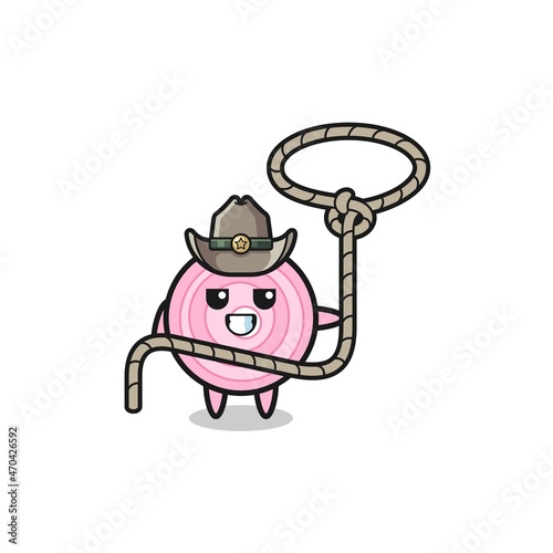 the onion rings cowboy with lasso rope