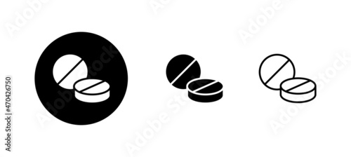 Pills icons set. capsule icon. Drug sign and symbol