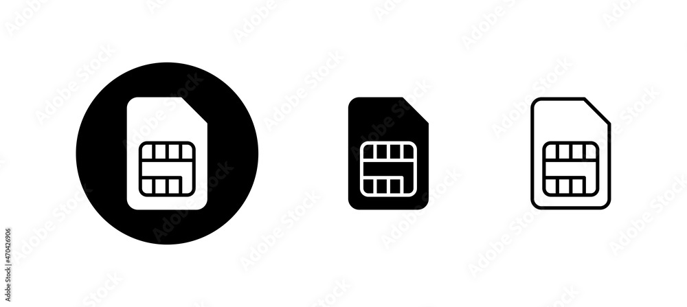Sim card icons set. dual sim card sign and symbol Sim card icons set. dual sim card sign and symbol