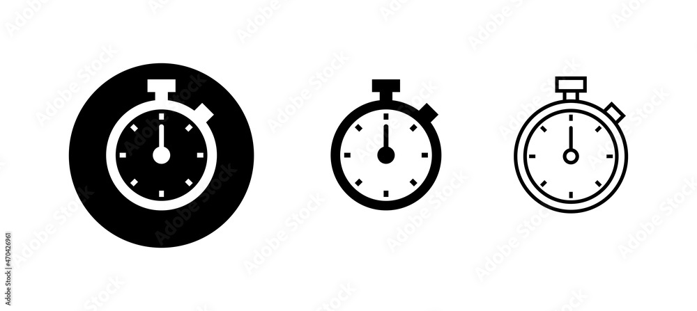 stopwatch icon. Timer sign and symbol. Countdown icon. Period of time stopwatch icon. Timer sign and symbol. Countdown icon. Period of time