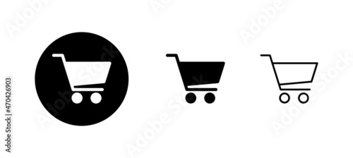 Shopping icons set. Shopping cart sign and symbol. Trolley icon