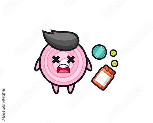illustration of overdose onion rings character