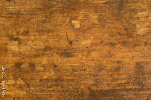 Old wooden cutting board vintage background. Soft lens effect.