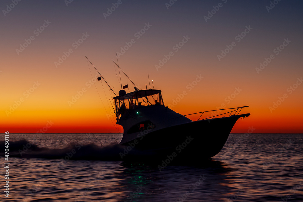 Fishing Off The Mexican Coast At Sunrise While On Vacation
