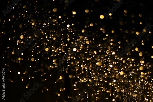 Golden christmas lights blur background 