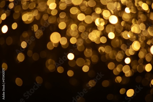 Golden christmas lights blur background	