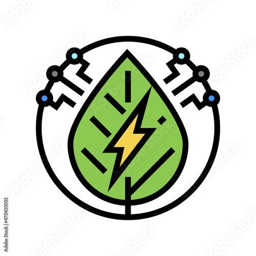 green energy color icon vector. green energy sign. isolated symbol illustration
