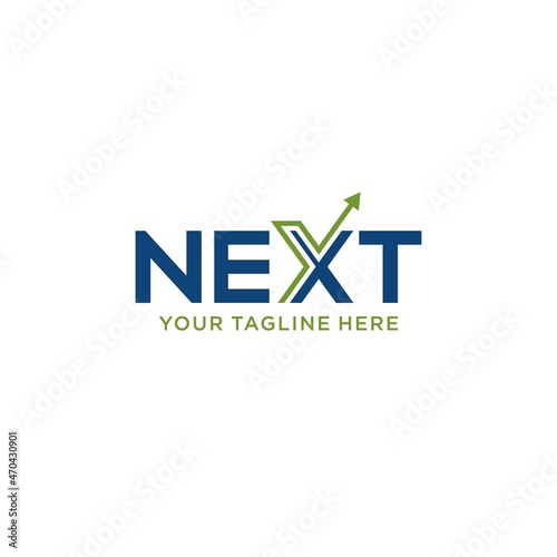 Next typography logo template vector, design with a simple and modern concept