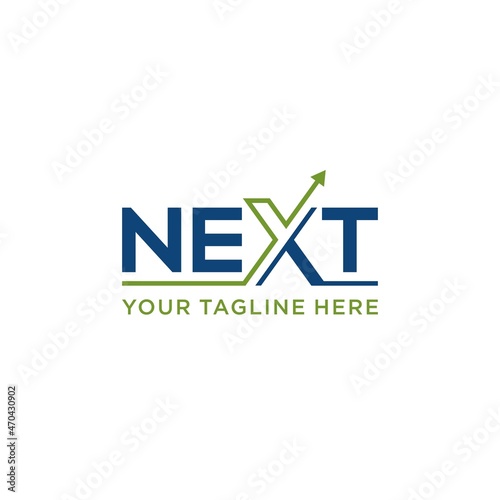 Next typography logo template vector, design with a simple and modern concept
