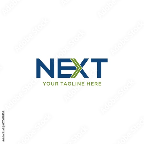 Next typography logo template vector, design with a simple and modern concept