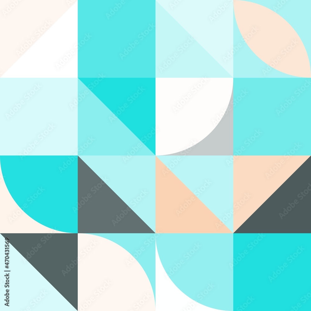 Minimal simple bauhaus mosaic geometric colorful artistic background wallpaper design pattern