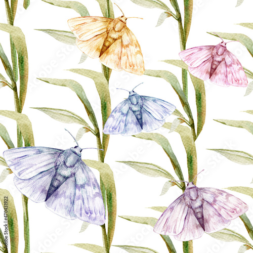 Vintage butterflies and Leaves