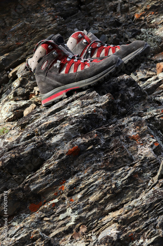 Quality women's mountain boots. Rock climbing.