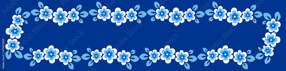 Illustration on a sheet of 4x1 format - stylized flowers with leaves - graphics. Banner for text, gift Illustration on a sheet of 4x1 format - stylized flowers with leaves - graphics. Banner for text, gift
