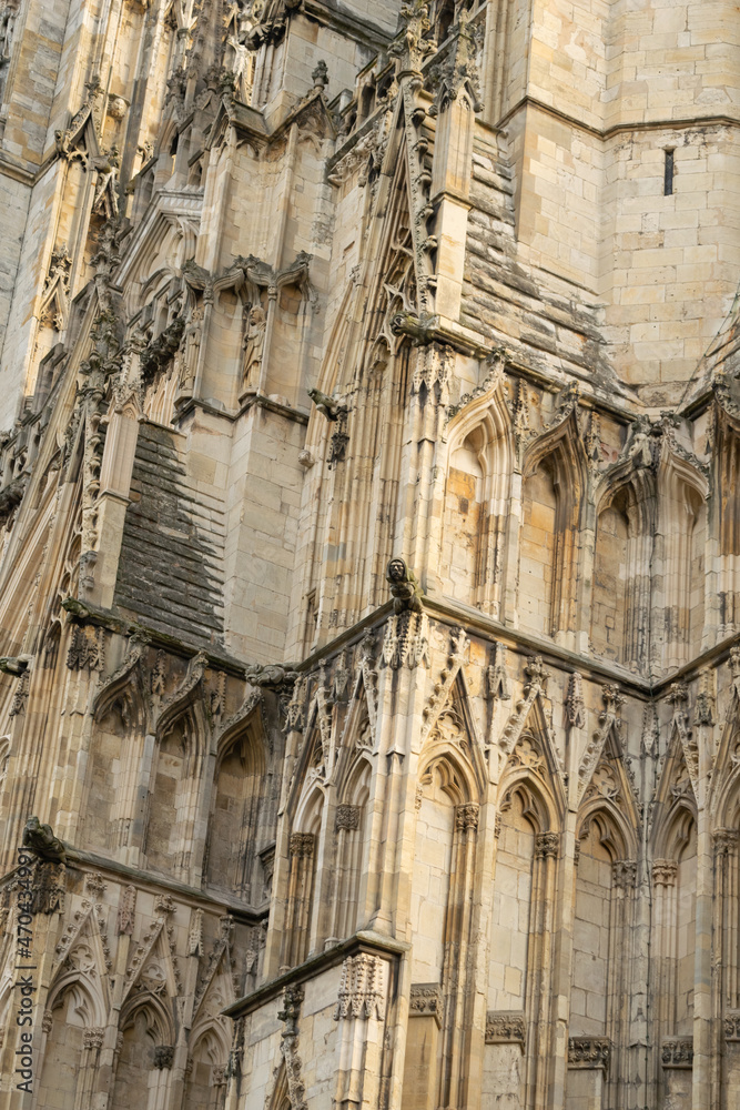 Facade of the West side of York Minster Cathedral