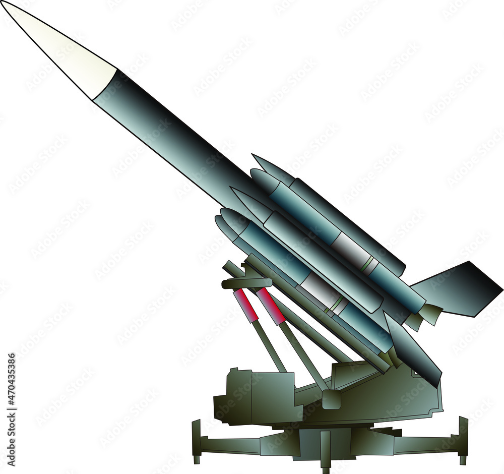 Ground To Air Missile Illustration 地対空のミサイルのイメージイラスト Stock Vector Adobe Stock